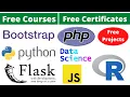 Udemy Free Certificate Courses PHP Python Flask R Data Science JS Bootstrap Online Classes