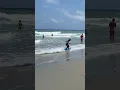Surfing on waves at Myrtle beach