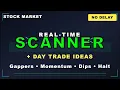 Live Stock Market Scanner and Day Trade Ideas NO DELAY Morning Gappers Momentum and Halt Scanner