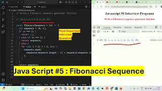 Java Script - Fibonacci Sequence in JS Javascript Interview Exercise