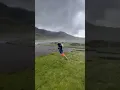 Wow! Windy weather produces gusts so strong that man can fully lean forward without falling