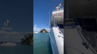 Backflip off 730 motor yacht #backflip #dangerous #ouch #sailinglife