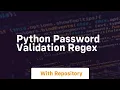python password validation regex