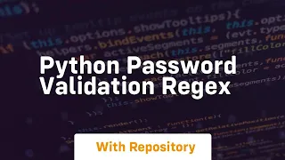 python password validation regex