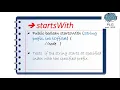startsWith method in strin class in java HINDI