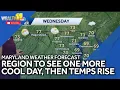 Maryland weather forecast 1 more day of cool weather before temps rise again