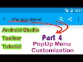 Android Studio Toolbar Tutorial in hindi or urdu Part 4 Poupup Menu Customization