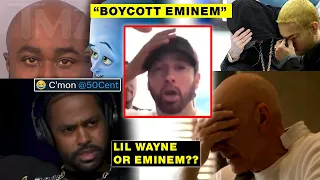  boycott eminem viral hoax leads to eminem backlash em or lil wayne big sean chooses 50 cent 