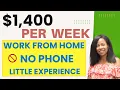 1 400 PER WEEK DATA ENTRY WORK FROM HOME JOBS ONLINE JOBS Make money online Remote Jobs
