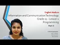 Grade 11 ICT Programming Part 02 Flowcharts Pseudocodes English Medium