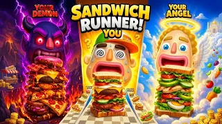 Sandwich Runner : Your Demon VS You VS Your Angel 🍔🌮 #shorts #ytshort #funny 