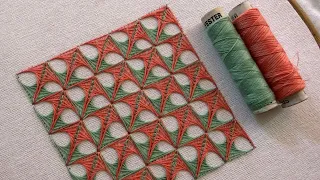 This geometrical hand embroidery is so gorgeous | hand embroidery | hand work 