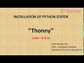 Installation of Thonny - A Python Editor