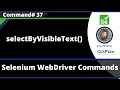 selectByVisibleText Command - Selenium WebDriver