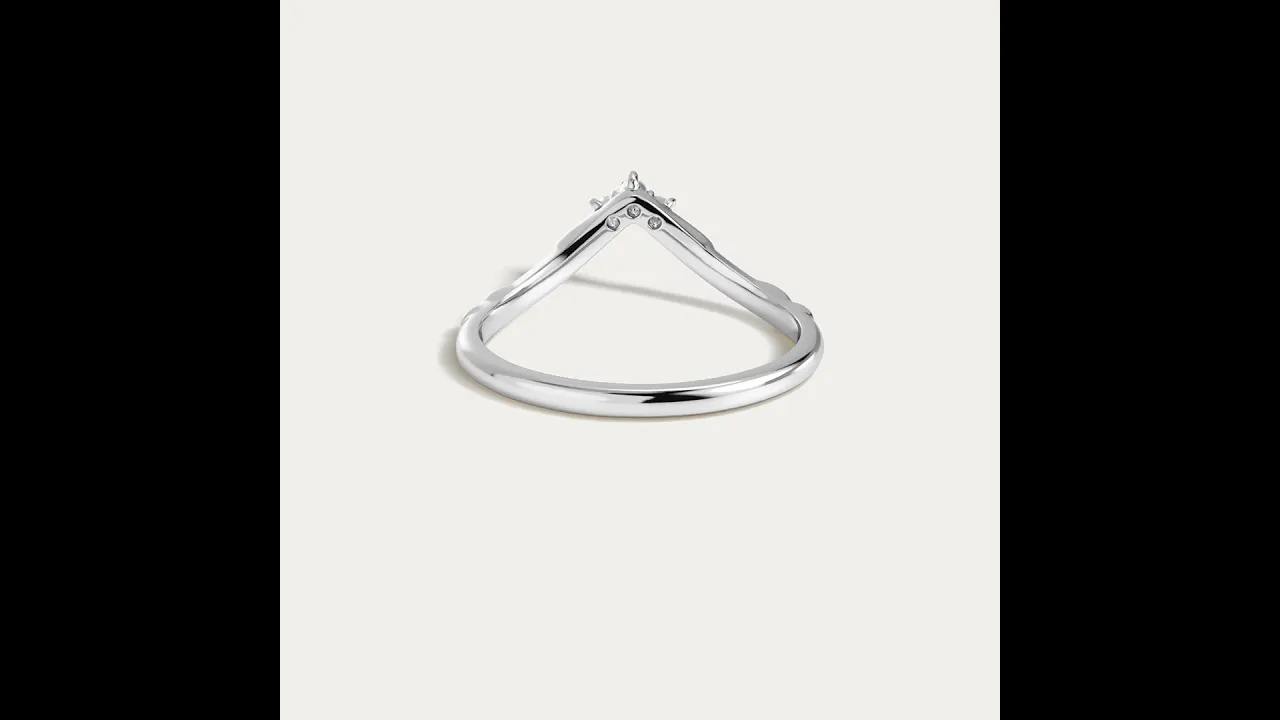 Althea丨Sculpted Vine V-Contour Three-Stone Lab Diamond Wedding Band