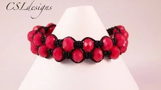 multi knot double row macrame bracelet