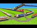 Lagu EIGHT TRAINS BUMPY CROSSING WITH CURVE CIRCLE ⭕ CROSSING WITH RAILROADCROSSIN WAP7/ WAP4 / WDG4D