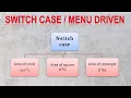 Program to find the area of circle square and rectangle by switch case switch case program