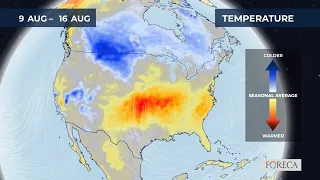 Monthly temperature forecast for the USA 2026