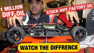Watch the difference between 1 Million diff oil and stock diff oil on Arrma RC cars