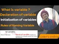 Variable in C Language Declaration Initialization Rules for Naming Variable Coder s Coding