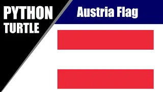 Python Turtle - Draw Austrian National Flag In Python Turtle Graphics By