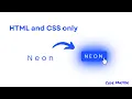 Neon Button Hover effect using HTML and CSS