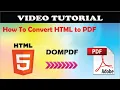 Html to PDF converter using dompdf JUST FIVE MINUTES