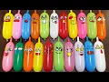 MAKING SLIME WITH MANY FUNNY LONG BALLOON AND GLITTER SATISFYING SLIME S