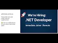 Hiring NET Developer - Immediate Joiner 100 Remote