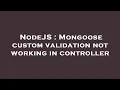 NodeJS Mongoose custom validation not working in controller