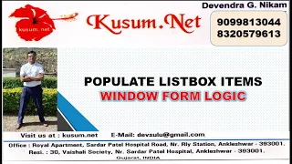 LISTBOX IN WINDOW FORM WEB API ASP NET C C TUTORIAL JAVASCRIPT TUTORIAL