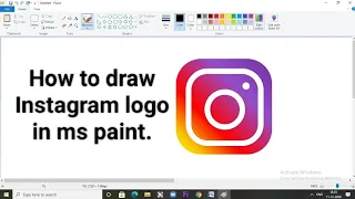 How to draw Instagram logo on computer using Ms Paint Ms paint me Instagram logo kaise banaye