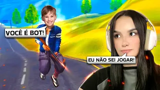 FINGI SER INICIANTE E CAÍ COM UMA CRIANÇA NO FREE FIRE 😂 (ELA ME CHAMOU DE BOT!)