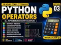 Python Operators Lecture 3 Arithmetic Assignment Comparison Logical Operators Python Course