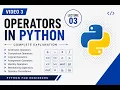 Python Programming Lecture 3 Operators in Python