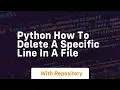 Python how to delete a specific line in a file