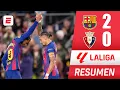 BARCELONA sumo 3 puntos en casa ante OSASUNA con doblete de RAPHINHA y es mas que lider La Liga