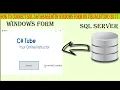 How to connect SQL database with windows form on visual studio 2017