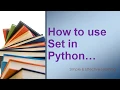 How to use Set in python Python Set Create Add Update Discard Pop Clear Remove Delete
