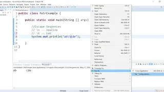 Escape Sequences in Java
