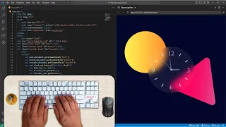 ASMR Coding-Glassmorphism Style Analog Clock - No Talking