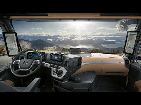 Download MP3 2023 Mercedes Actros INTERIOR (cabin) - Luxury Bedroom on wheels!