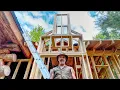 Download Lagu The Roof Framing is Done, What's Next? Solo Off Grid Log Cabin Build