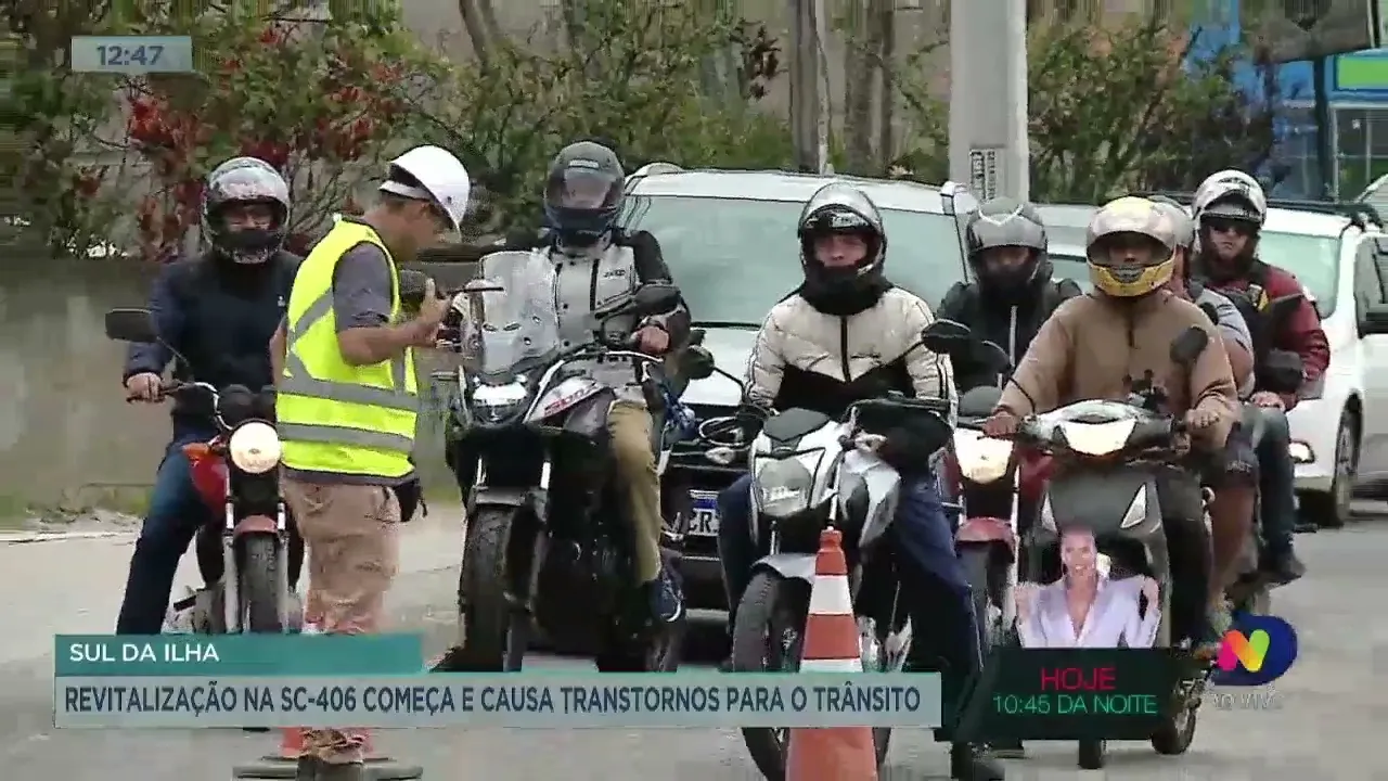 Revitalização na SC-406 começa e causa transtornos para o trânsito