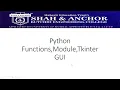 Python Function Module Tkinter GUI