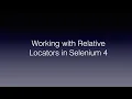 How to work with Relative Locators in Selenium Webdriver 4