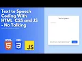 Text to Speech - Using HTML CSS JavaScript