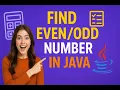 How to Check Even or Odd Number in Java Java Programming Tutorial for Beginners
