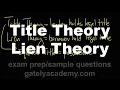 Title Theory vs Lien Theory